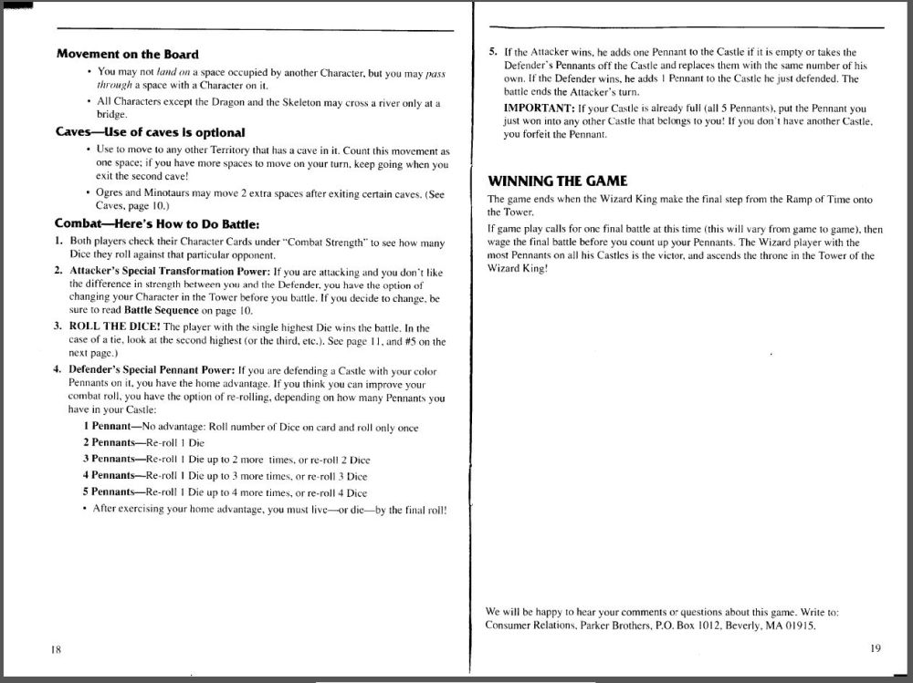 Tower of the Wizard King Rules Page 10