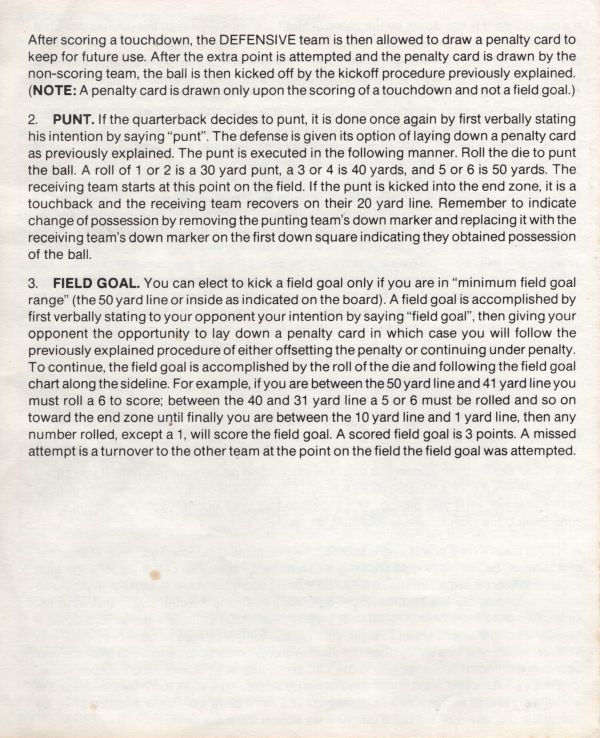 VCR Quarterback Rules Page 4