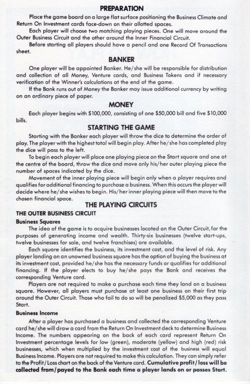 Venture Rules Page 2