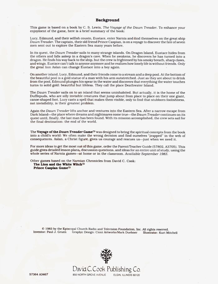 Voyage of the Dawn Treader Rules Page 2