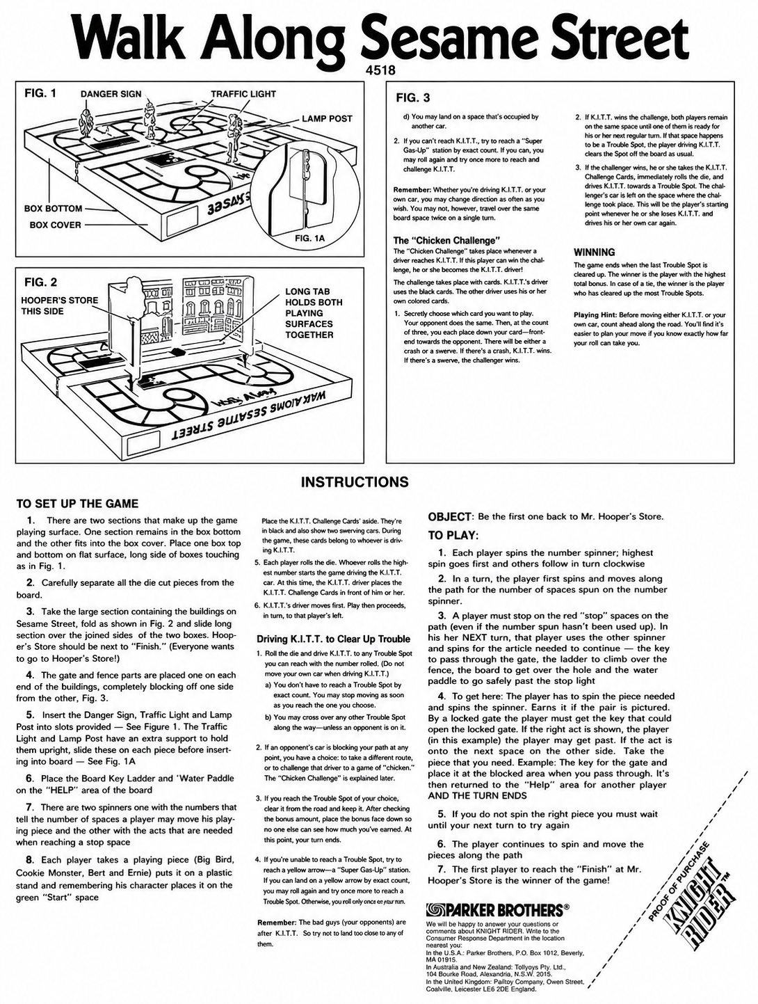 Walk Along Sesame Street Rules Page 1