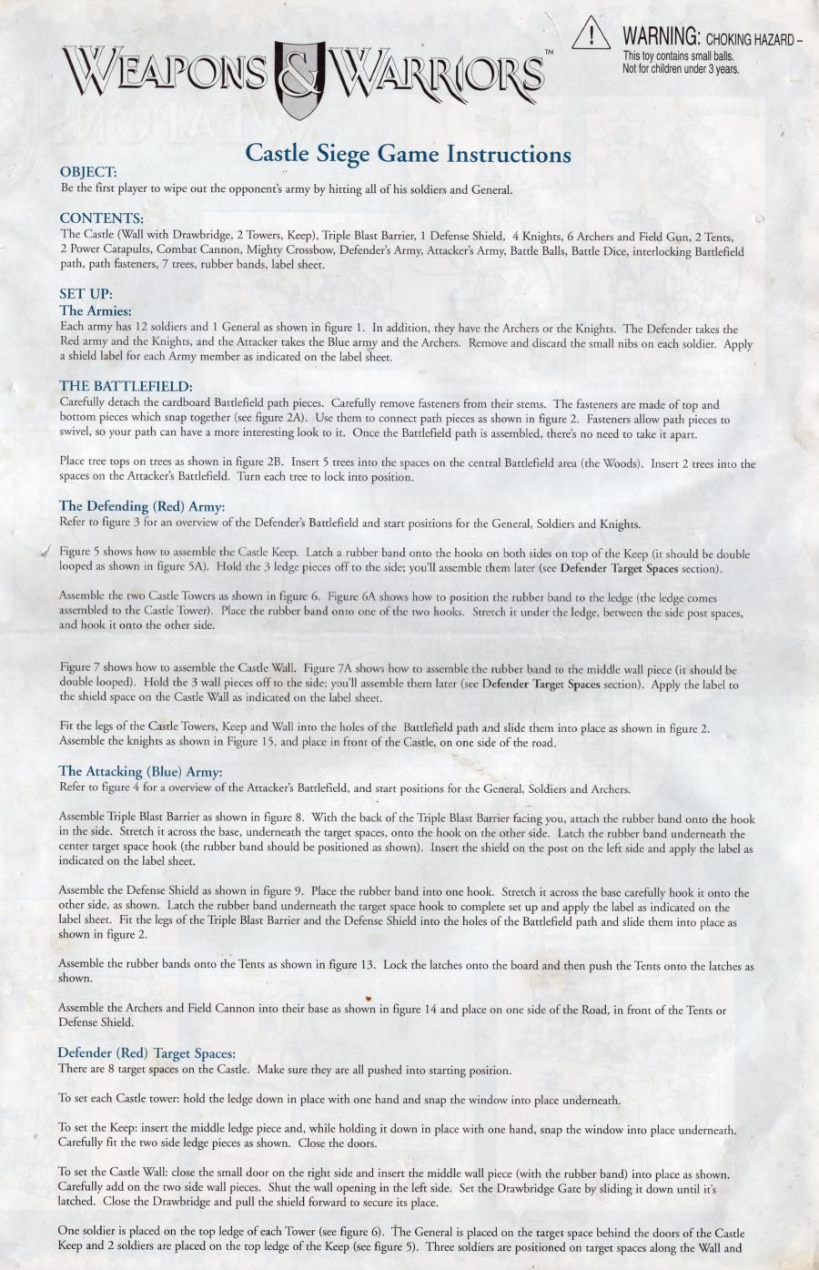 Weapons & Warriors - Castle Siege Game Rules Page 1