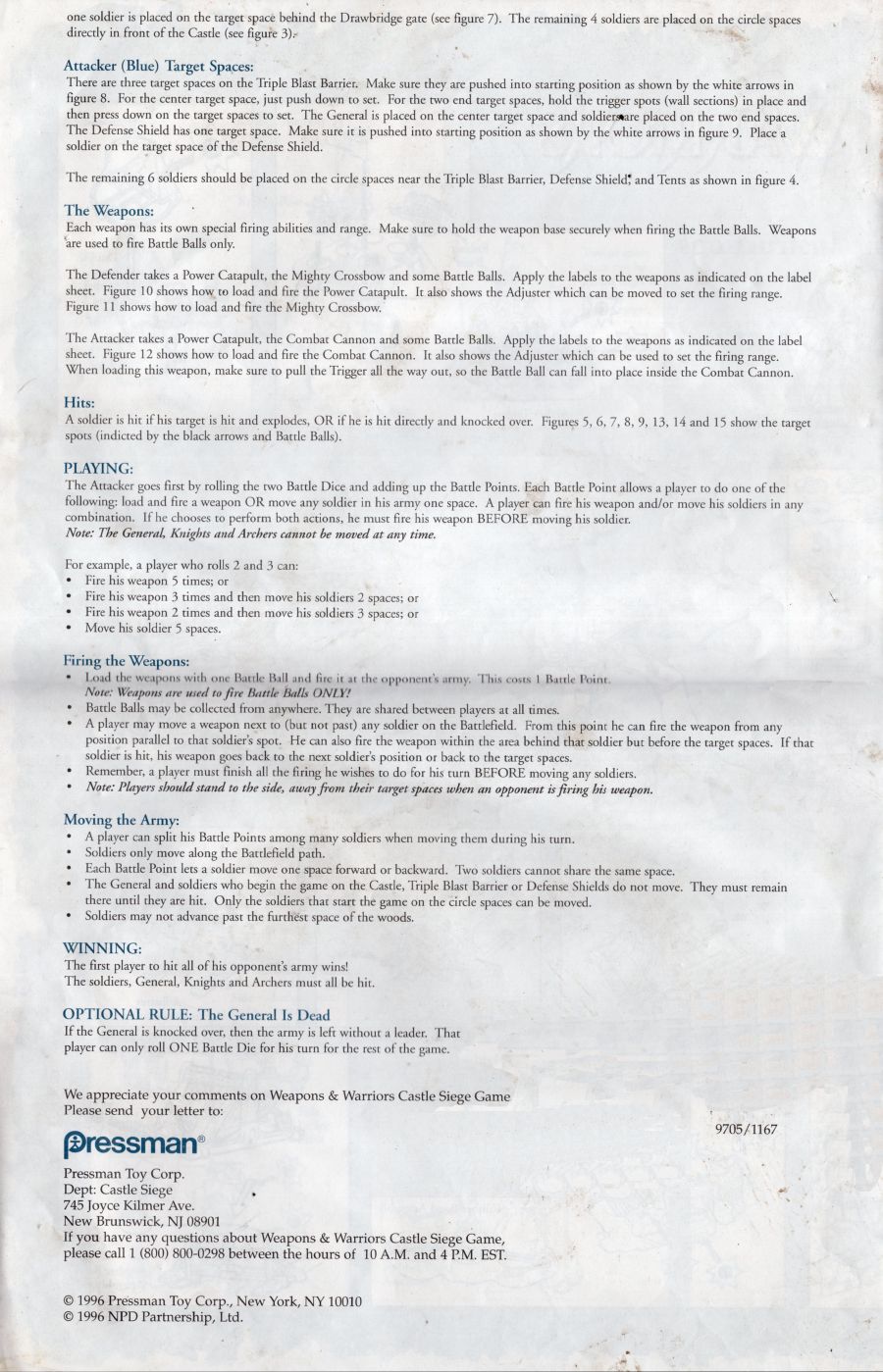 Weapons & Warriors - Castle Siege Game Rules Page 2