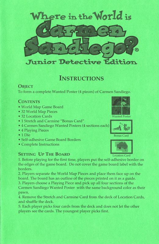 Where in the World is Carmen Sandiego - Junior Detective Edition Rules Page 1