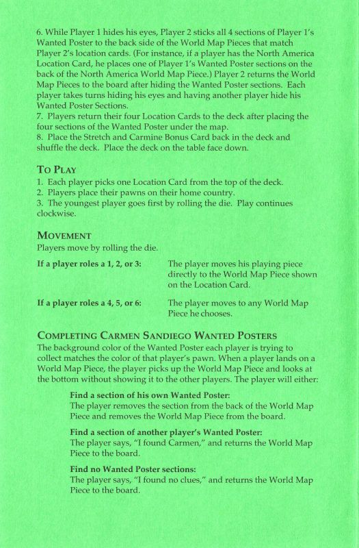 Where in the World is Carmen Sandiego - Junior Detective Edition Rules Page 2