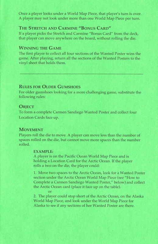 Where in the World is Carmen Sandiego - Junior Detective Edition Rules Page 3