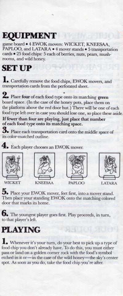 Wicket the Ewok and Friends Rules Page 2