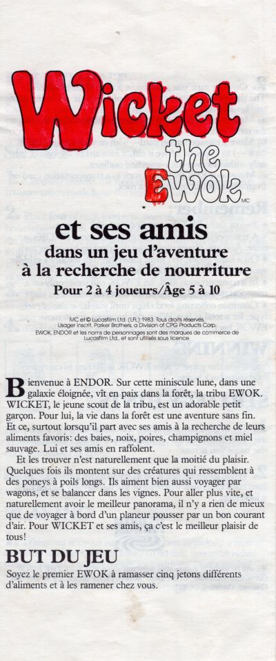 Wicket the Ewok et ses amis Rules Page 1