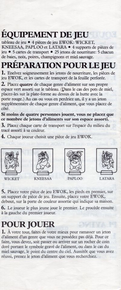 Wicket the Ewok et ses amis Rules Page 2