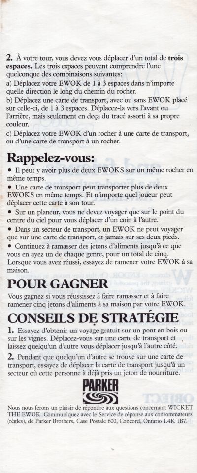 Wicket the Ewok et ses amis Rules Page 3