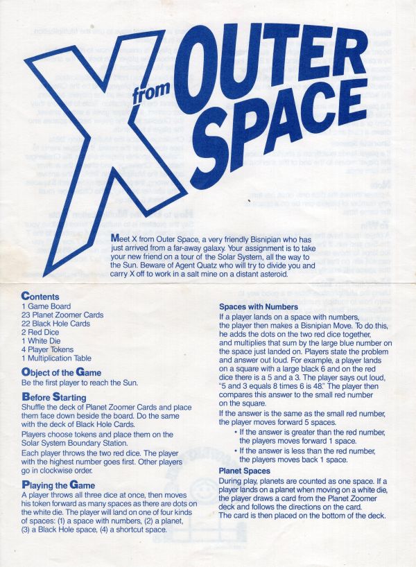 X From Outer Space Rules Page 1