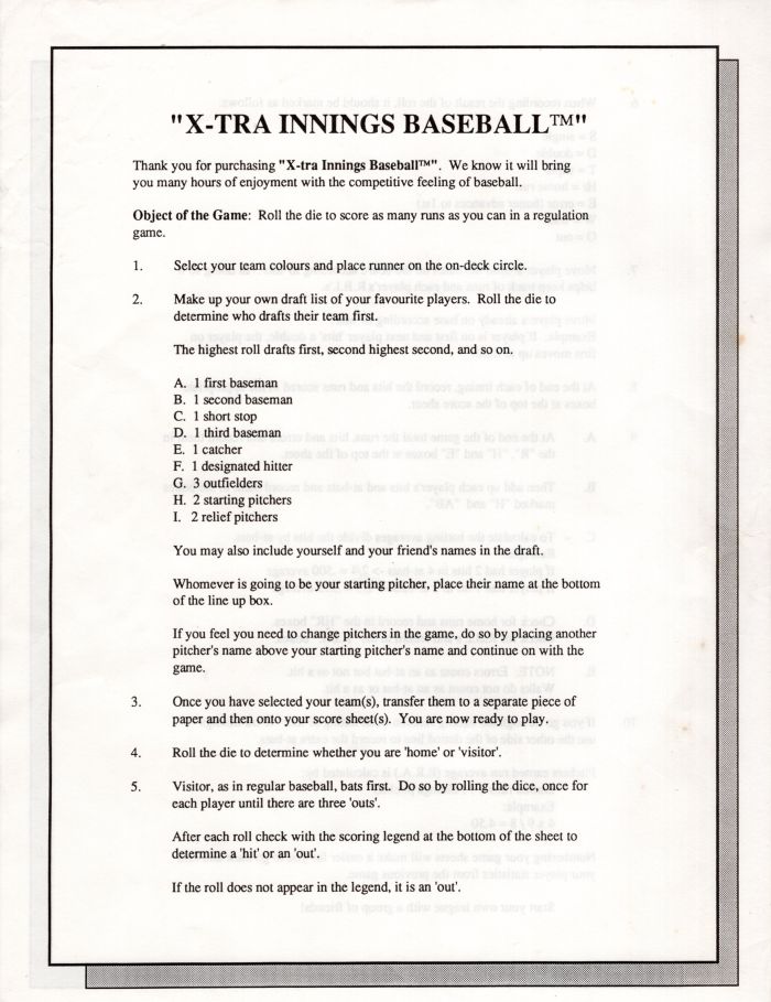 X-tra Innings Rules Page 1