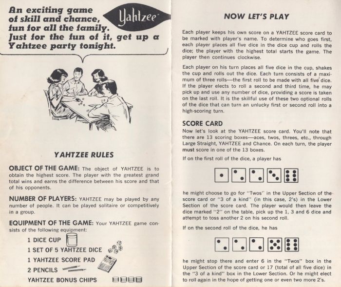 Yahtzee Rules Page 2