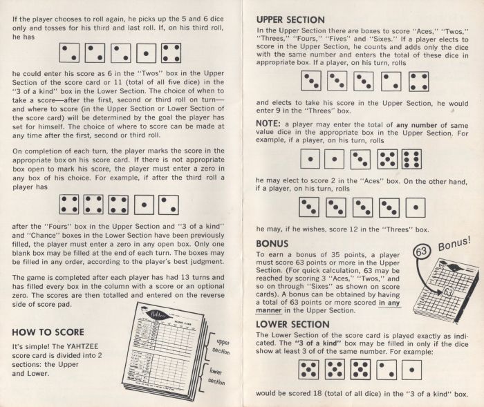 Yahtzee Rules Page 3