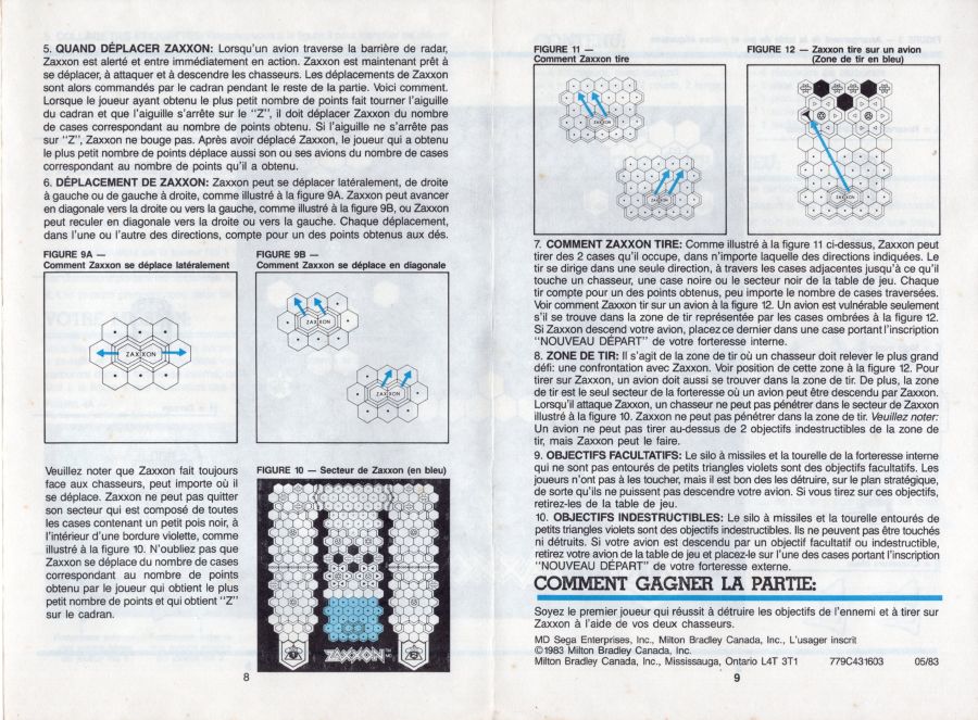 Zaxxon (Canadian Edition) Rules Page 5