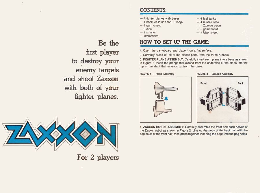 Zaxxon (Canadian Edition) Rules Page 1