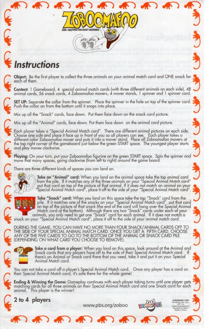Zoboomafoo Rules Page 1